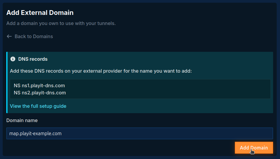 Add external domain