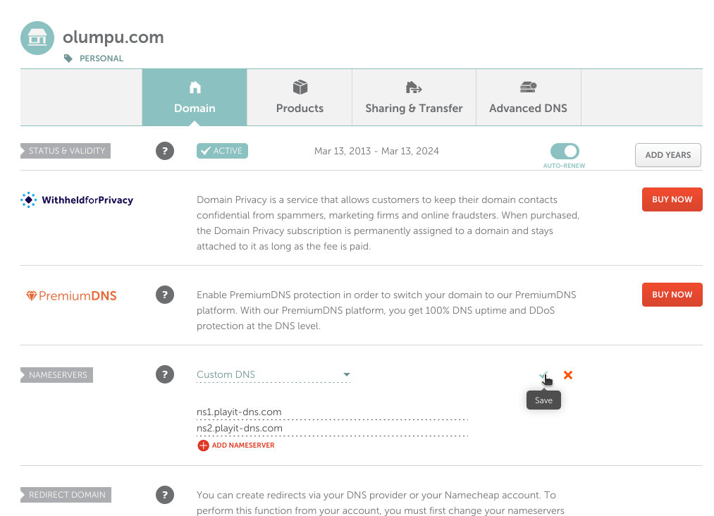 manage domain
